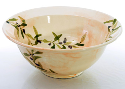 large olive bowl with lip